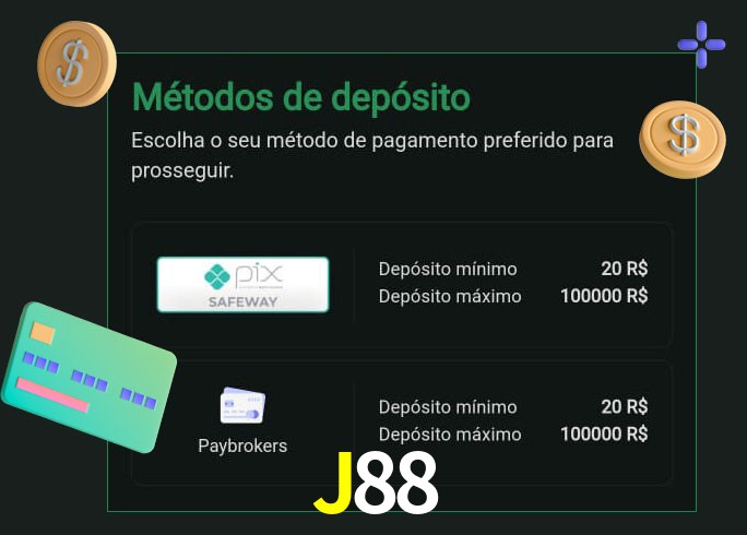 O cassino J88 oferece uma grande variedade de métodos de pagamento